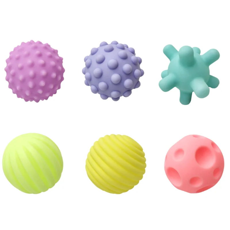 6pcs/Set Baby Toy Sensory Balls Set Soft Training Tactile Massage Ball Montessori Toy For Newborn 6 12 Months Kids Gift