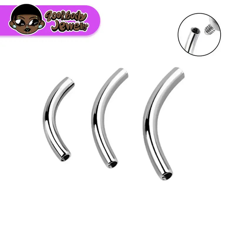 10 Teile/los ASTM F136 Titan Innengewinde Stirn Piercing Banane Gebogene Langhantel Kit Stirn Tragus Lippe Ringpe Körper Zubehör