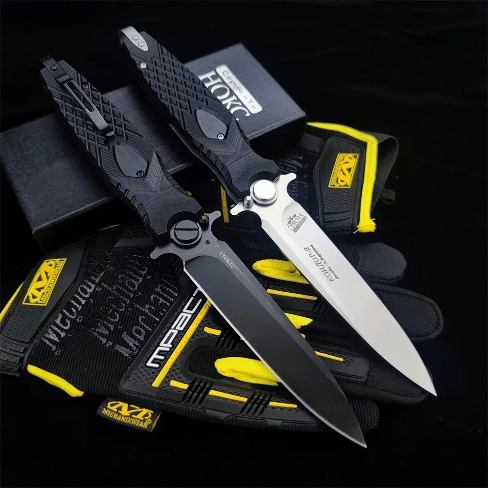 Russian hokc outdoor multi-purpose self defense Hunting camping EDC folding knife D2 blade black G10 handle EDC Gift series