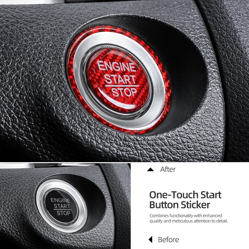 For Honda Civic 10th Gen 2016-2021 Real Carbon Fiber Engine Start Stop Button Cover Trim Sticker Car Interior Tuning Accessories view 4
