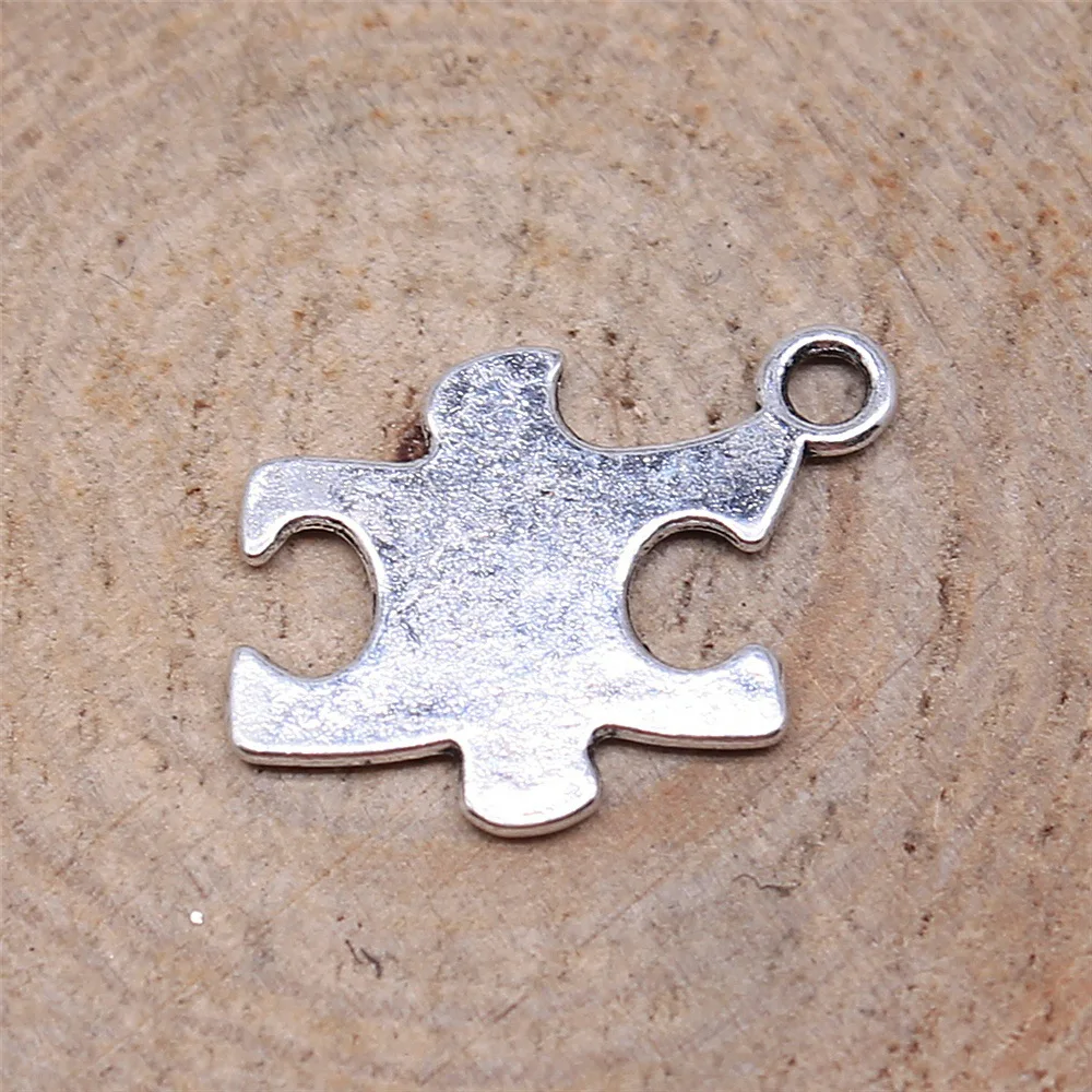 40pcs 20x14mm Alloy Charm Jigsaw Puzzle Pendants EF3829