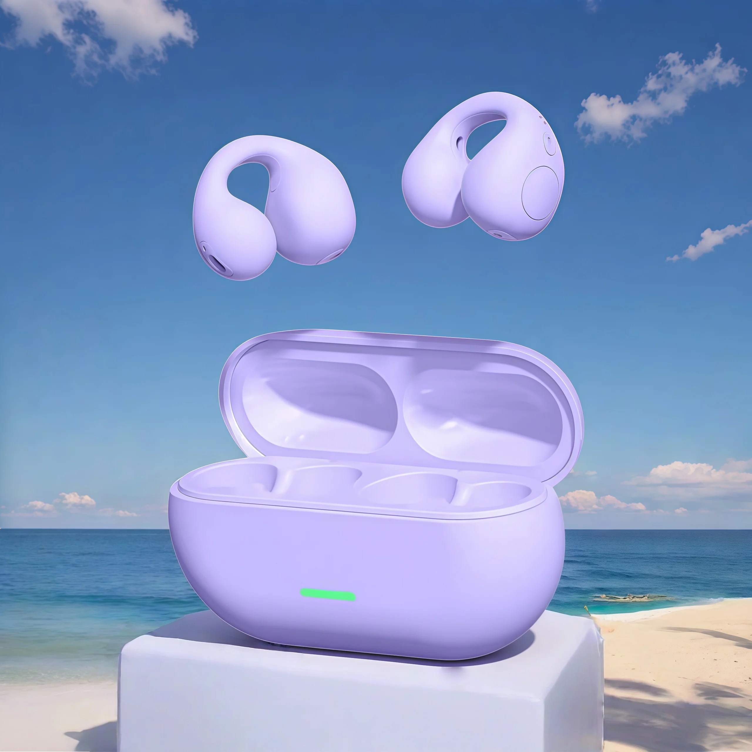 New Bluetooth Headset 5.3 Wireless Air Conduction Headphones Clip Ear Music Noise Canceling HD Call Sports Gaming Earphone