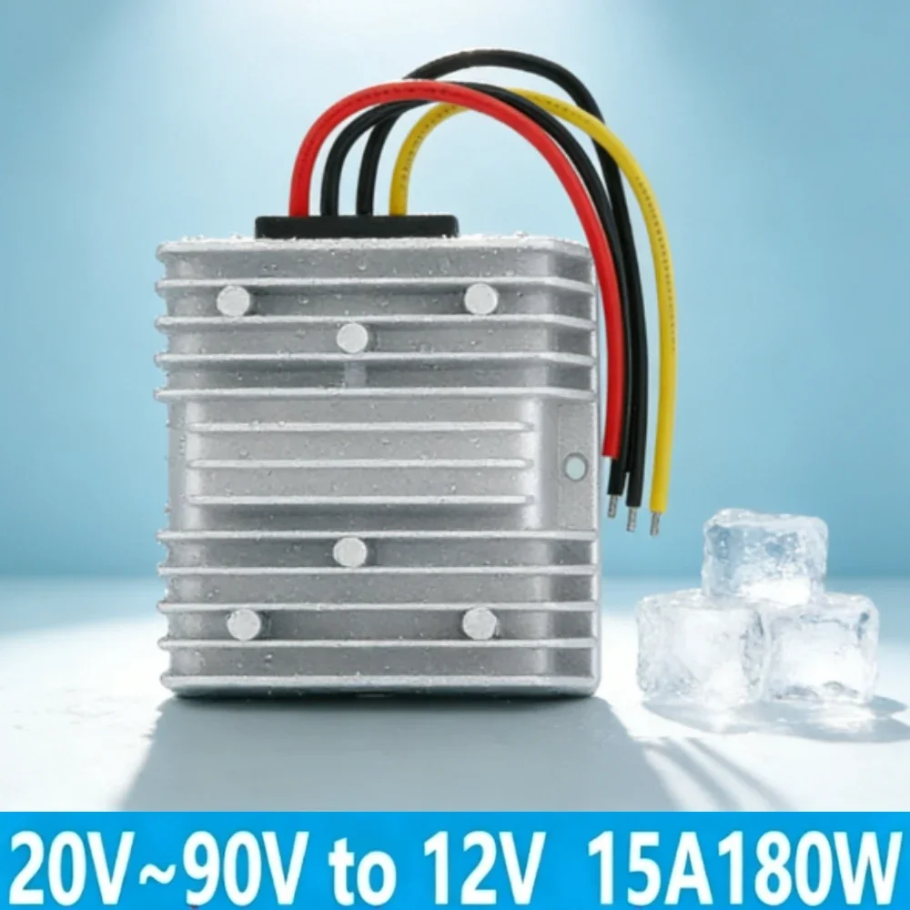 20-90V to12V 24V 36V 48V 60V 72V to 12V 8-15A DC to DCconverter Step Down Voltage automotive Supply Stabilizer Module for Car ce