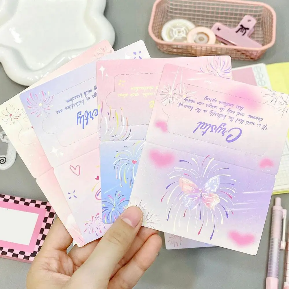 10 قطعة فراشة الطباعة المسيل للدموع سحب بطاقة رسالة بطاقات مكتوبة بخط اليد السنة الجديدة بطاقة المعايدة DIY بها بنفسك بطاقة الصفر المسيل للدموع قبالة بطاقات الرسائل #4