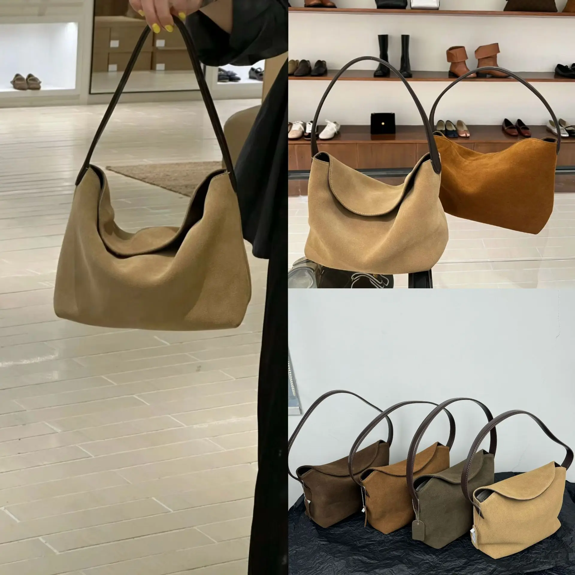 Women'S Commuter Retro Handbag 24ss Fall And Winter New Suede Suede Hundred Shoulder Armpit Bag