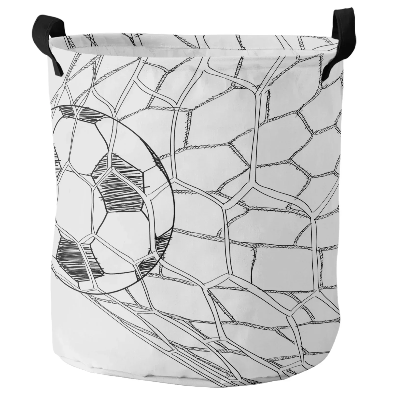 Soccer Football Net Sketch Dirty Laundry Basket Foldable Waterproof Home Organizer Basket Clothing Children Toy Storage Basket