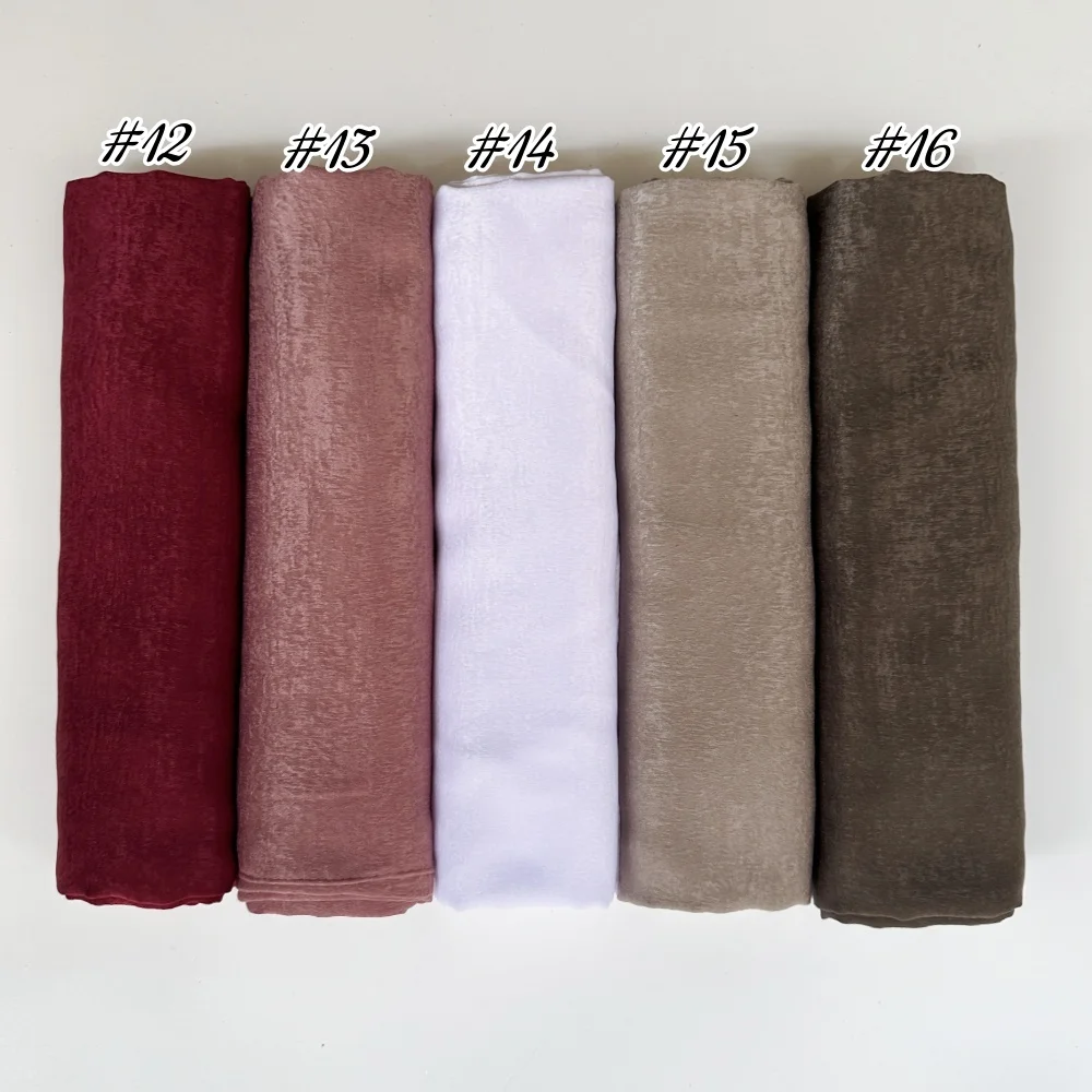 16 Farben Damen Samt Winterschal Medina Seidenähnlicher Hijab Zweiseitiger Schal Luxus Markendesigner Bufandas – Detail 3