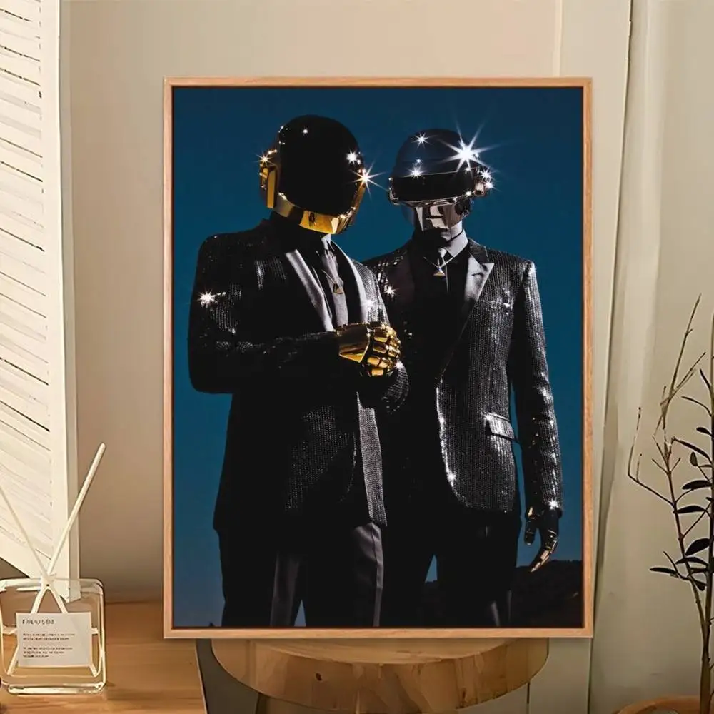 D-Daft P-Punk Band   Poster Perfect Space Sticker Self Adhesive for Office Home Theater Wall Art Decor Fancy Gift
