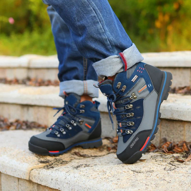 Men Hiking Shoes Waterproof Leather Shoes Climbing & Fishing Shoes New Popular Outdoor Shoes Men High Top Winter Boots