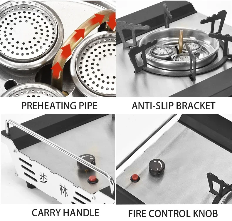 BULIN B22 outdoor picnic camping cookware gas cooker portable foldable double burner camping stove