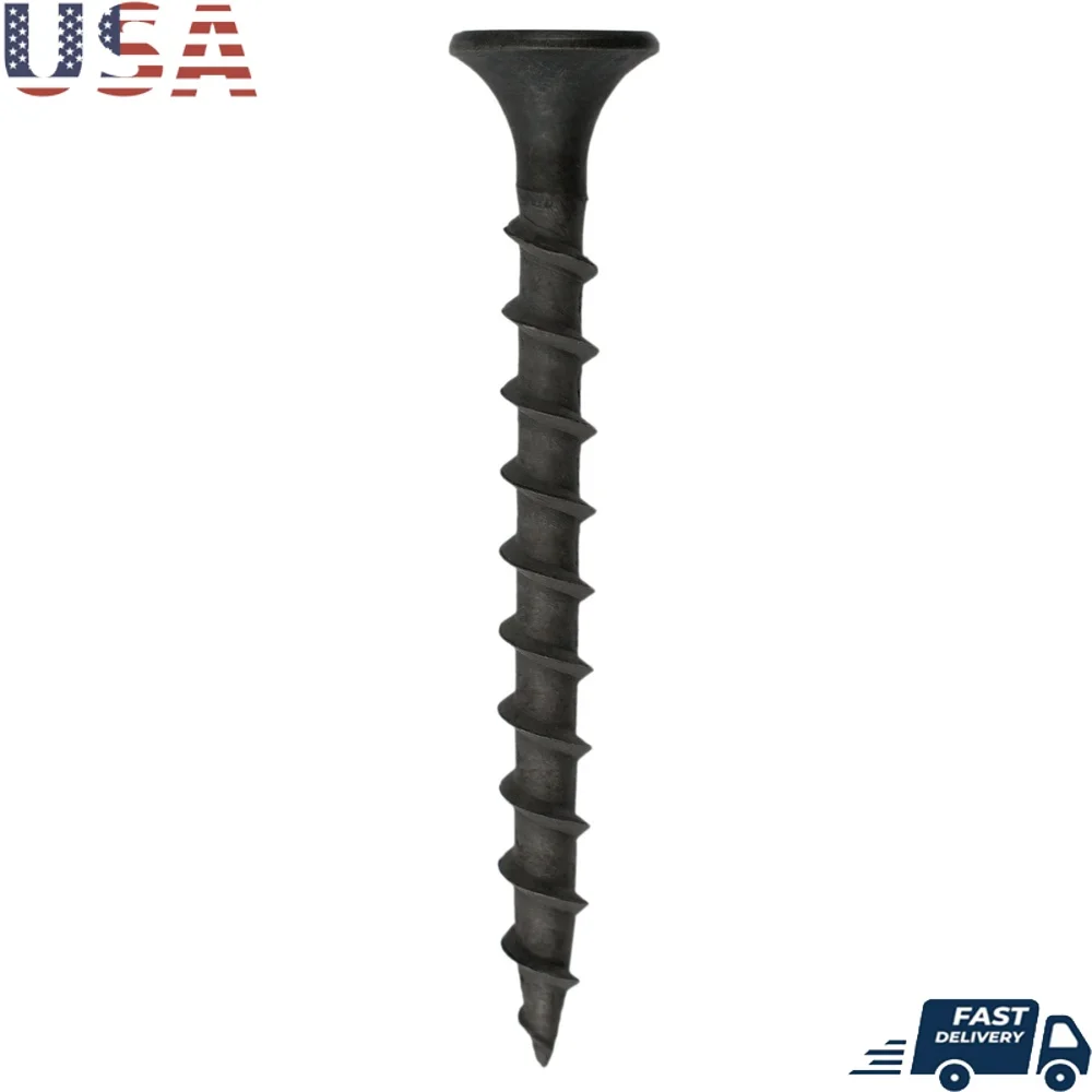 

Coarse Thread Drywall Screws 6 x 1-5/8 Inch Black Phosphate Coating Sharp Point 5lb Pack 945 Count Wood Applications