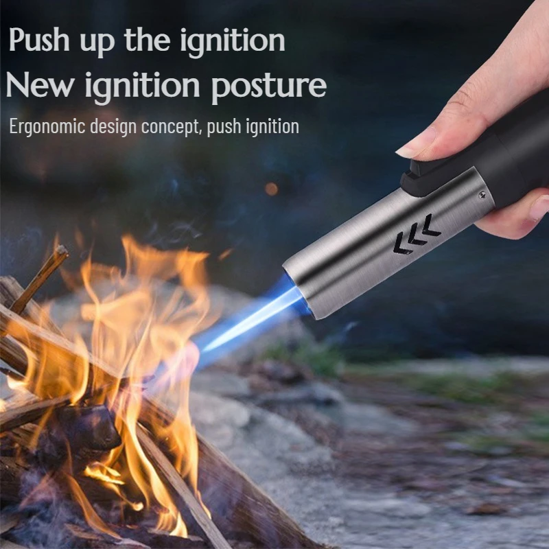 

Metal Large Capacity Inflatable Windproof Blue Flame Direct Lighter Cigar Kitchen Welding Gun Outdoor Barbecue Camping Igniter