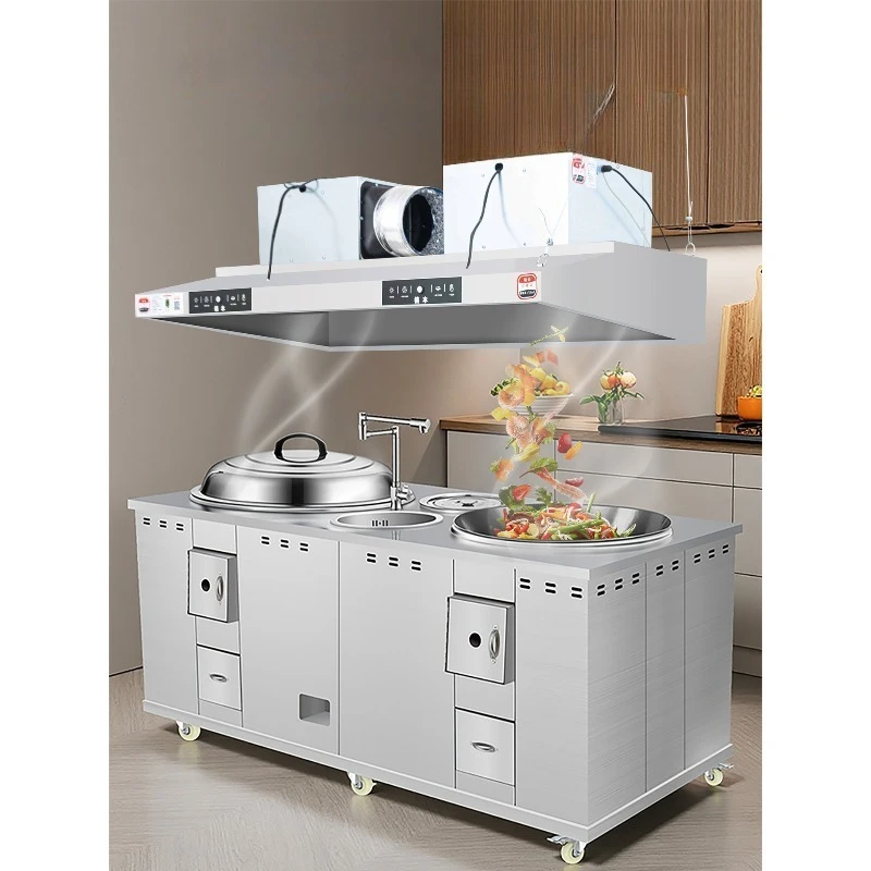 

Thickened stainless steel firewood stove, household firewood fire with cabinets