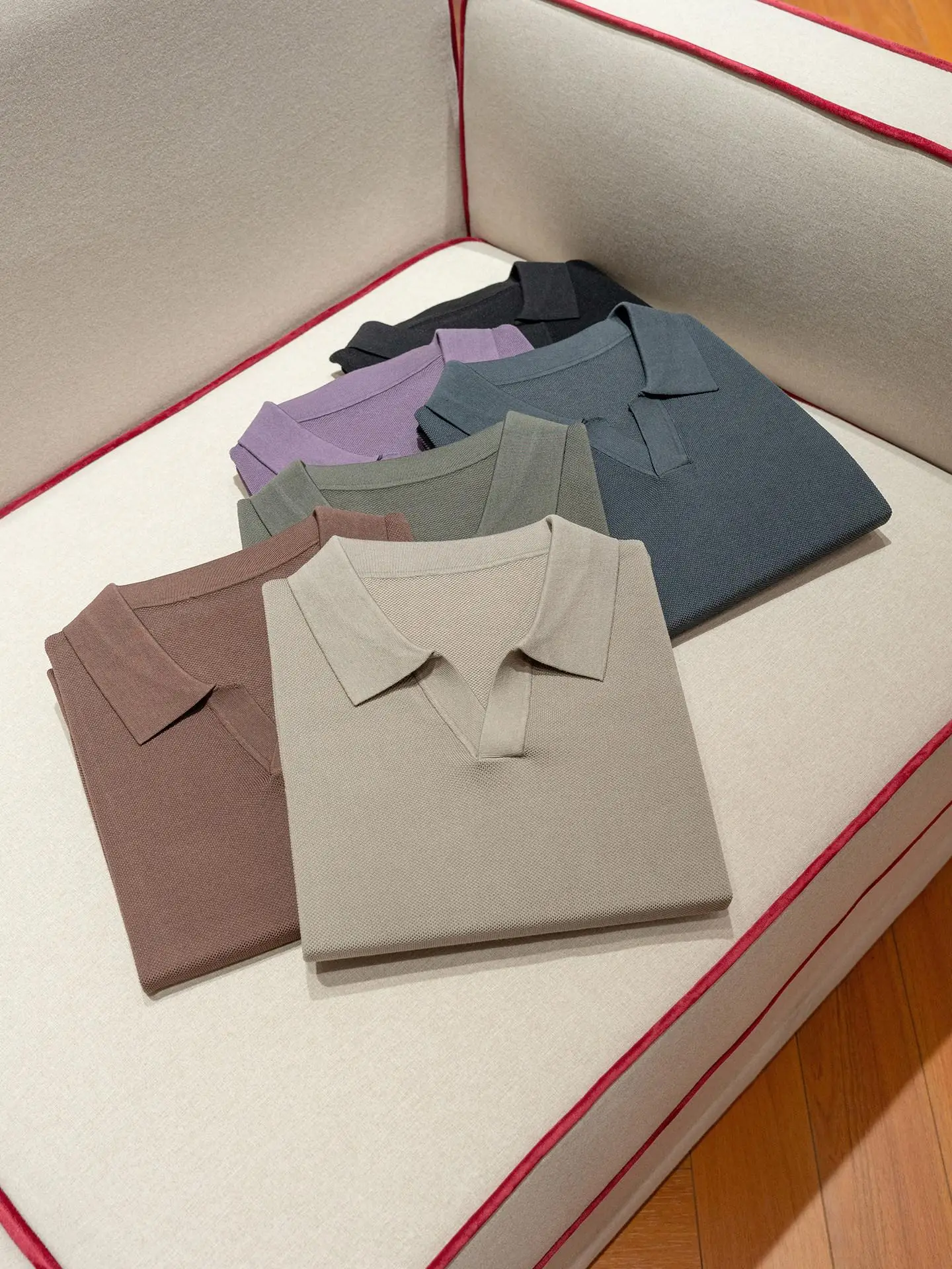 Lyocell cotton blend men's collar lapel short sleeved polo shirt fashionable and versatile business