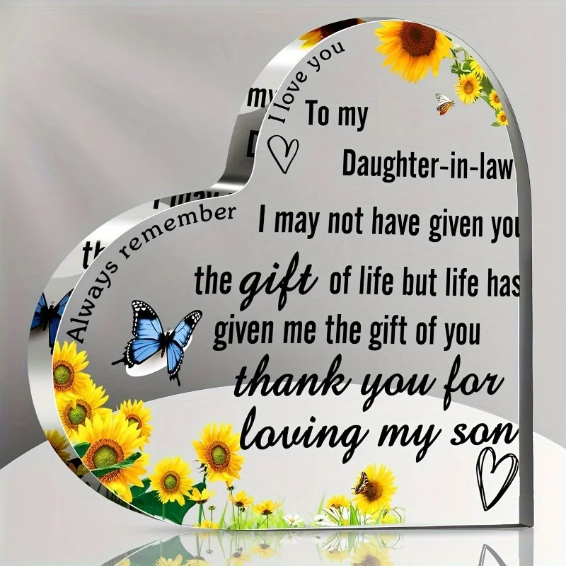 قلب أكريليك شفاف - هدية ملهمة لعيد الميلاد والزفاف للابنة والابن