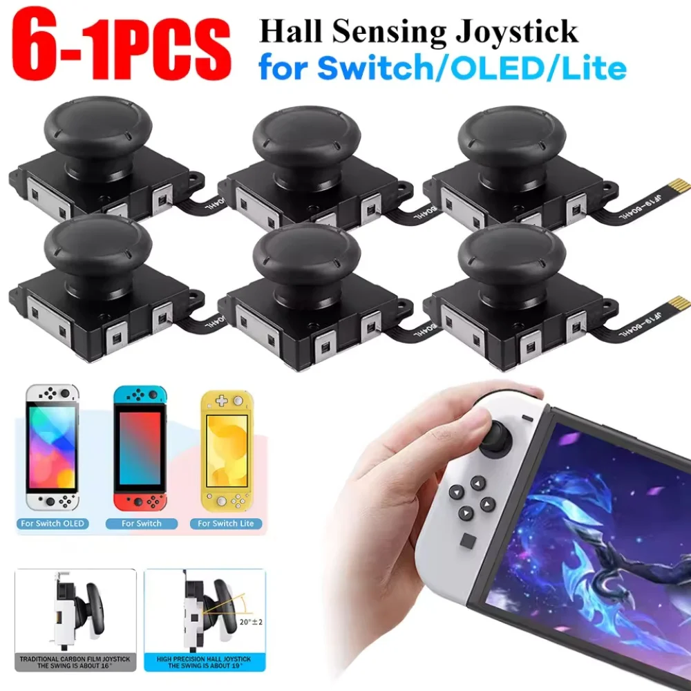 Joystick de detección Hall para JoyCon, Kit de repuesto sin varilla electromagnética a la deriva para NDS Swicth/Switch OLED/Lite, 1-10 Uds.