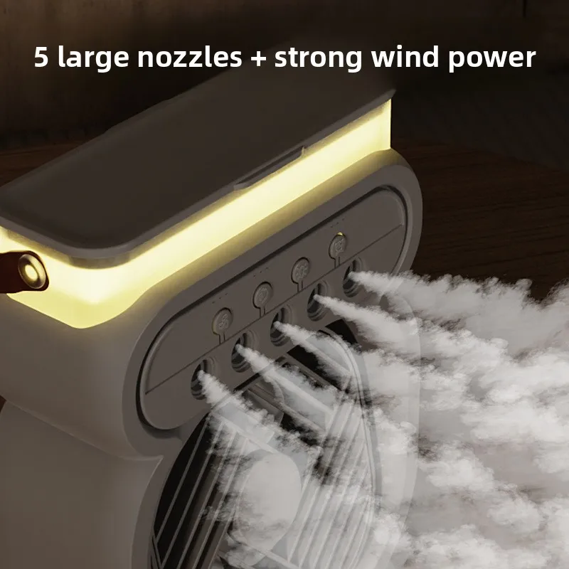 

USB Spray Cooling Fan Desktop Night Light Humidifier Outdoor Indoor Office Moisture Replenishment Combined Fan Year Round Usage