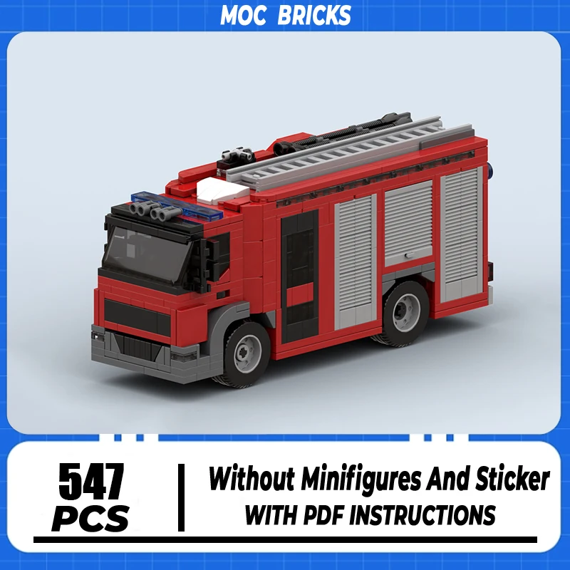 

Fire Fighting Vehicle Moc Building Blocks Fire Engine Model Technology Modular Brick DIY Assembly Construction Toy Holiday Gifts