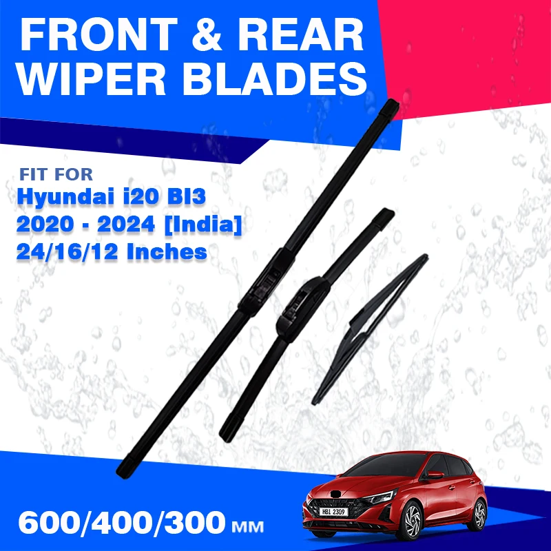 Front Rear Wiper Blades For Hyundai i20 BI3 2020 2021 2022 2023 N Line Windscreen Windshield Window Brushes Delete Accessories