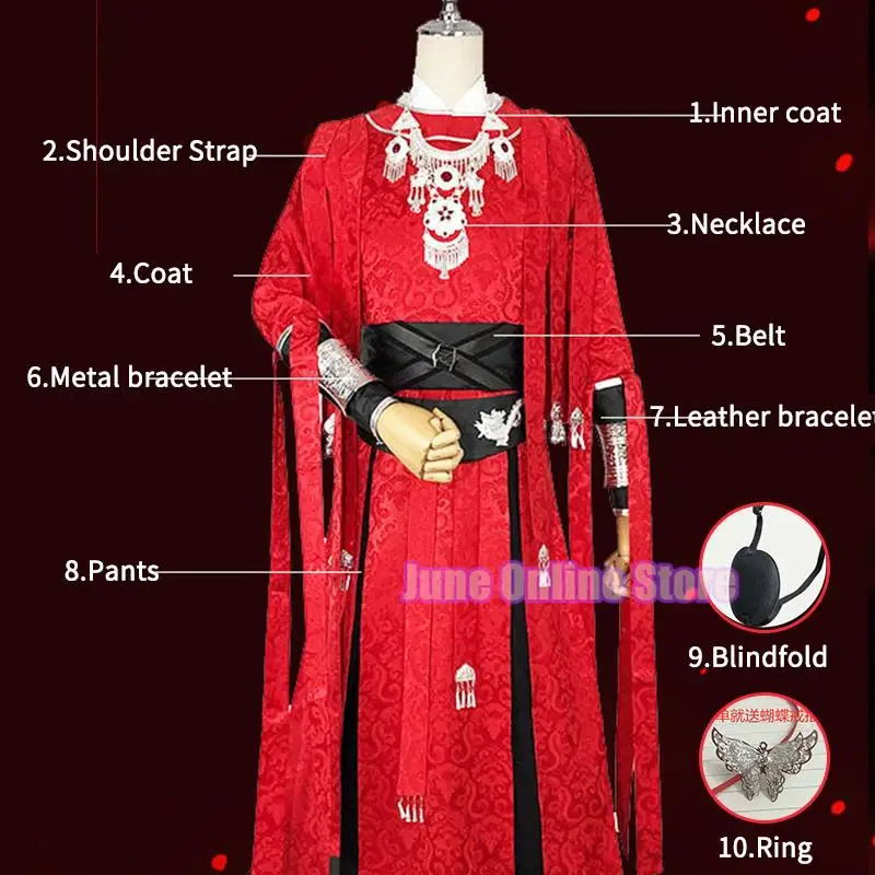 Tian Guan Ci Fu Cosplay Hua Cheng ropa Anime Heaven oficial bendición HuaCheng ropa Traje fiesta para hombres mujeres juego de rol