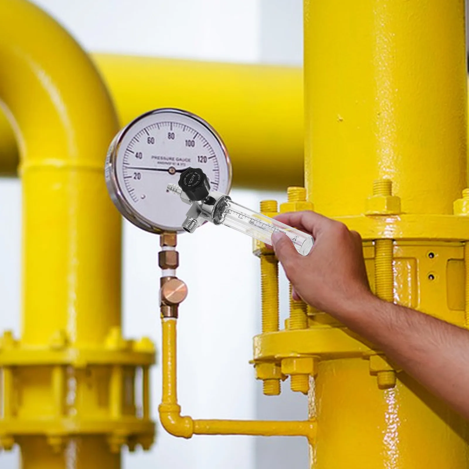 High Precision Argon Flow Meter Aluminum Alloy and Plastic Construction Industrial Gas Flow Meter for Air Co2 Measurement Clear