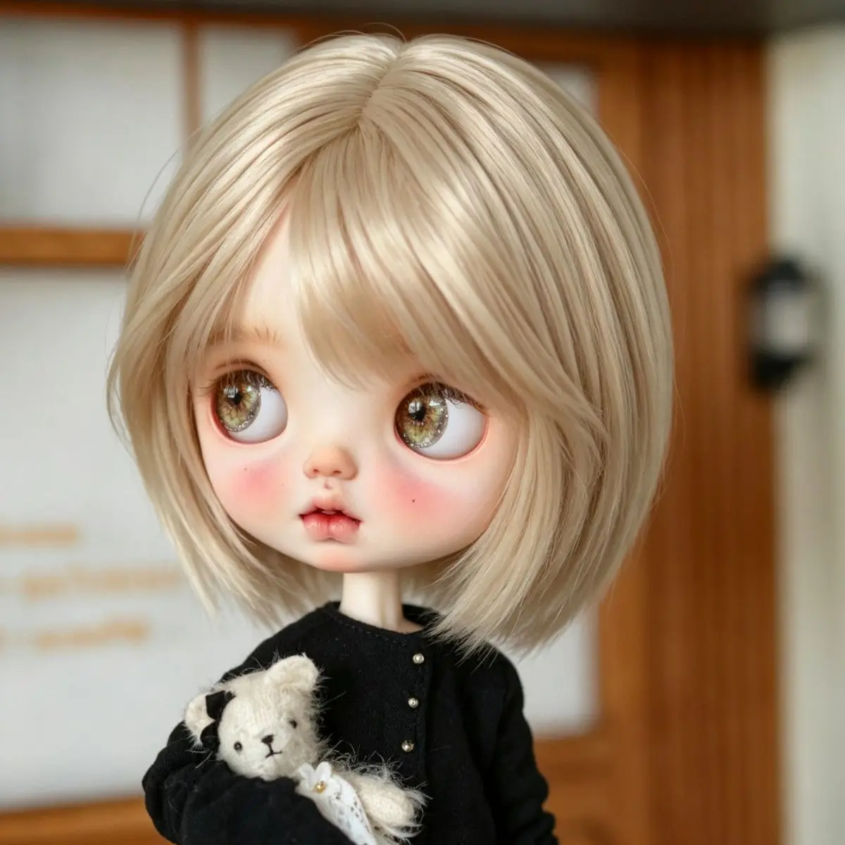 Cute Bryce Doll Wig with Fashionable Short Hair Suitable for Head Circumference of 24.5-26.5Cm Diy Bryce Doll Accessorie No Doll