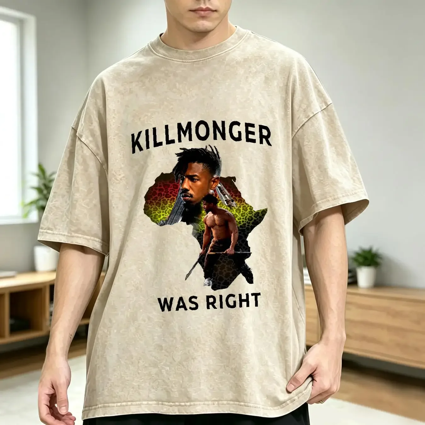 washed T Shirt African Map Killmonger Panther Wakanda Bury me with my ancestors long or short sleeves vintage Washed Soft