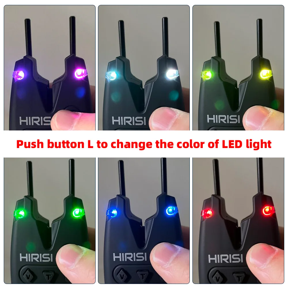Hirisi B160 Carp Fishing Bite Alarm with Volume Tone Sensitivity Control 6-Color LED Indicator Fishing Alert System - view 6