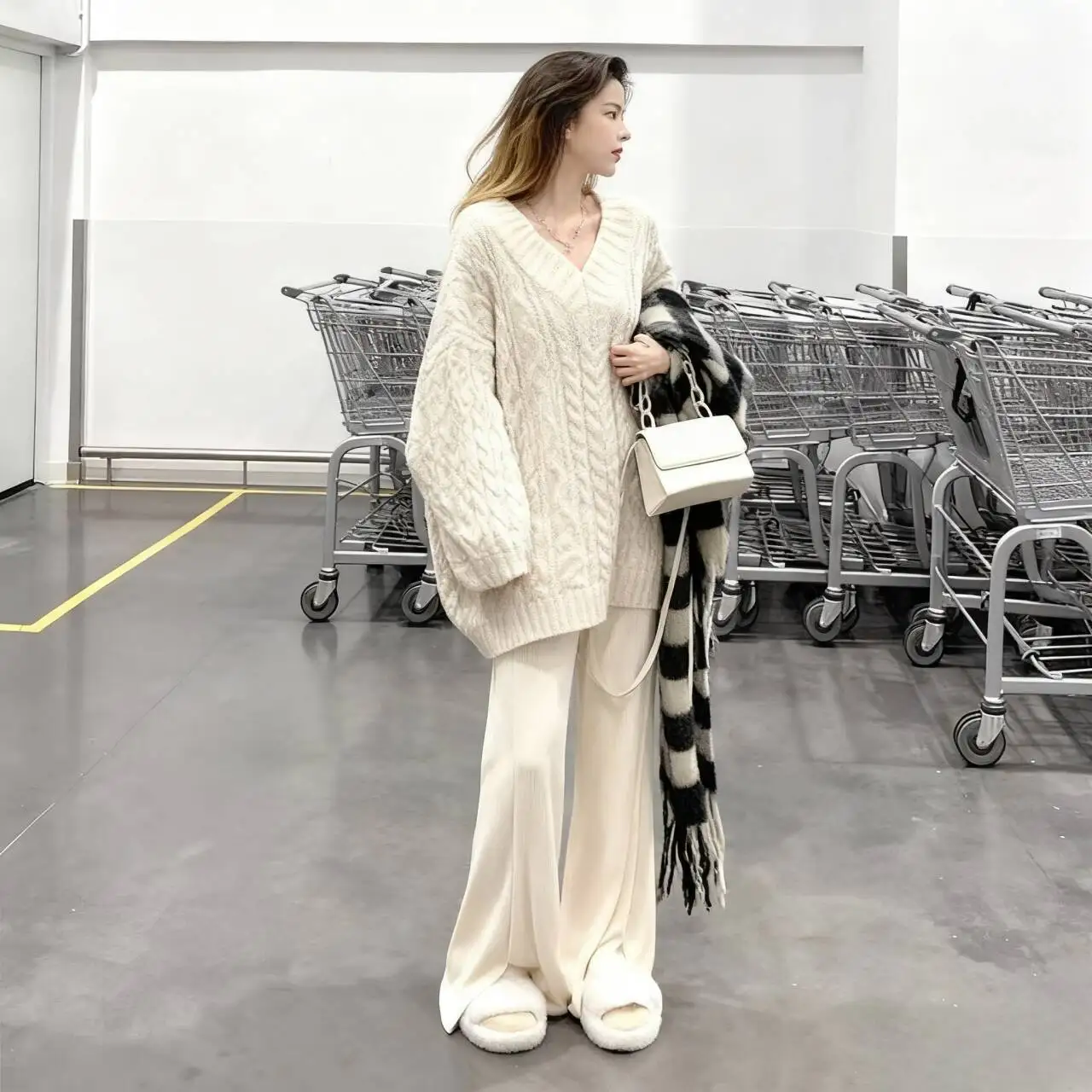 

Sweaters Jumpers Pullovers Woman Red Fringe Trim Fairycore Style Street Urban Y2K Fashion Ethereal Magical Fantasy Winter Youth