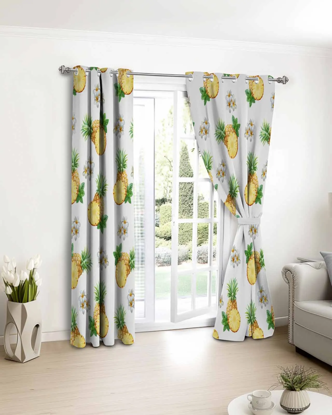 

Summer Pineapple Fruit Decoration Window Curtain Bedroom Decor Curtain Panel Curtains for Living Room