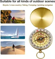 Camping Survival Compass for Hiking,Glow in The Dark Waterproof Vintage GearCompass for Hunting Outdoor Navigation Tool 6