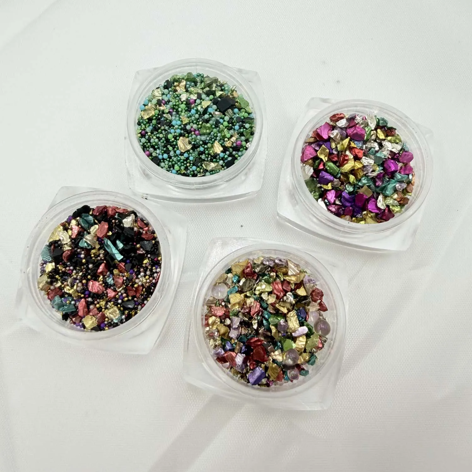 3D Nail Art Mixed Glitter Flakes Micro Caviar Beads Colorful Irregular Foil Stone Charms Nail Jewelry DIY Manicure Decorations