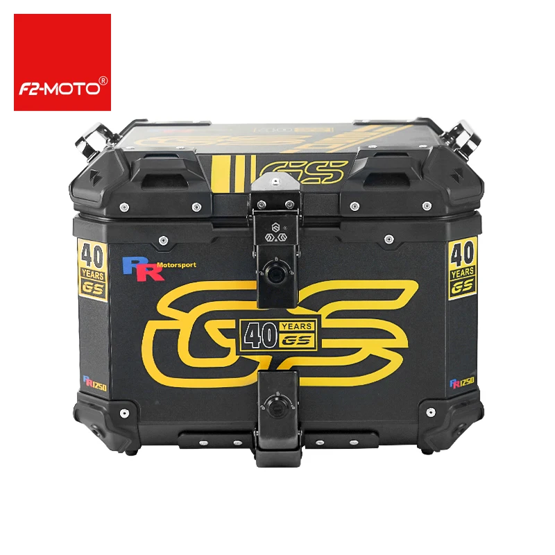 

Modification 55L Black F2-MOTO Angled Design Top Box Aluminum Box Motorcycle for Delivery