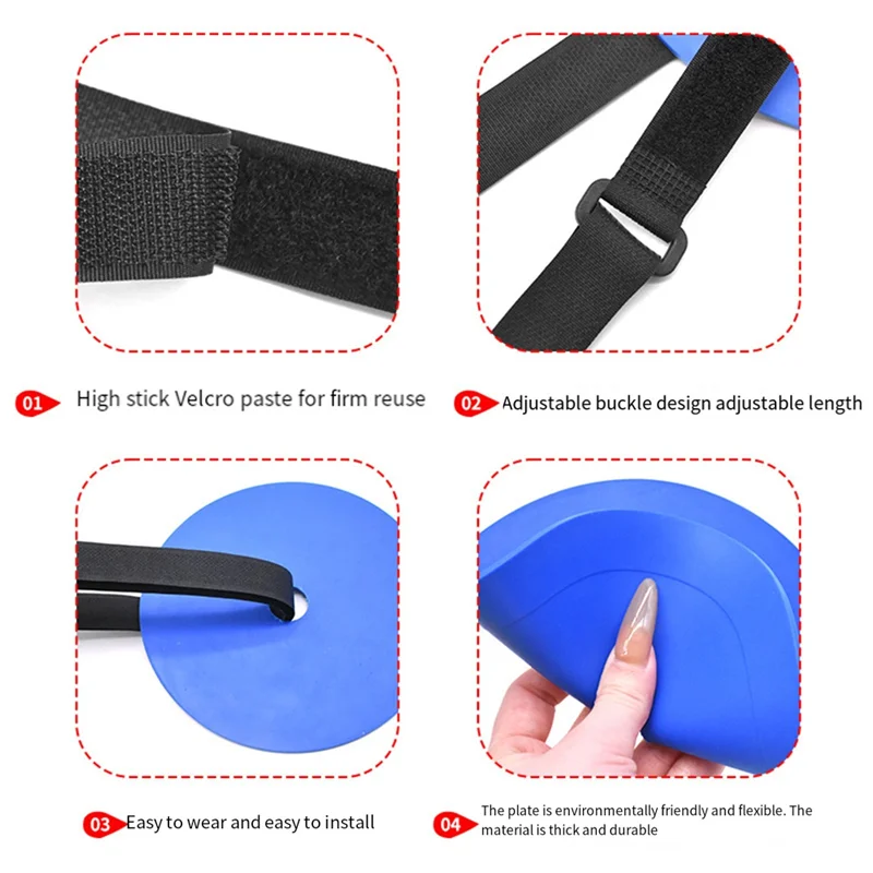 B93B-8PCS Piastra bersaglio per allenamento da calcio Ausili per la pratica del calcio Bersaglio per porta da calcio, set da allenamento con cinghie regolabili