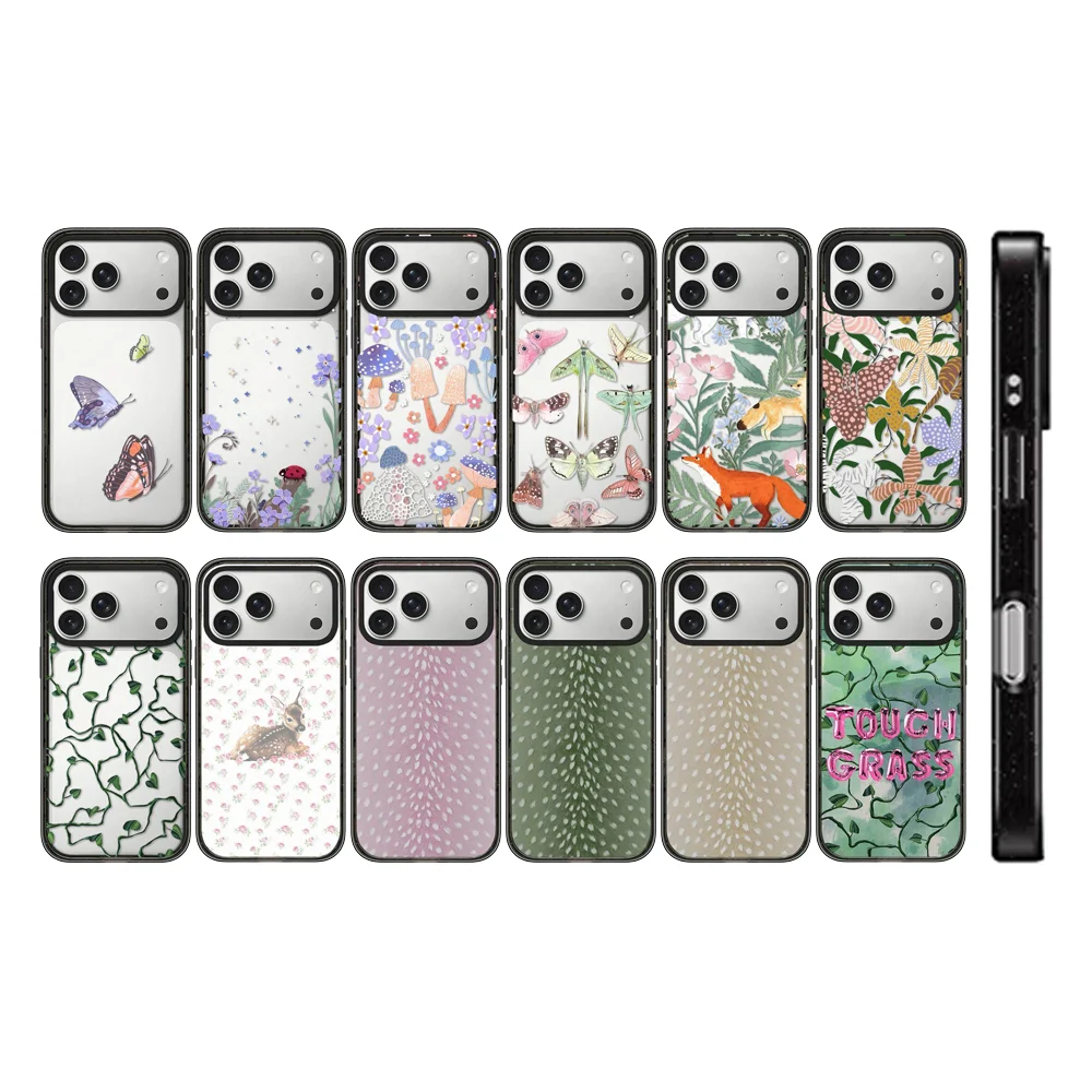 

Vine Butterfly Impact Acrylic Black Border Magnetic Phone Case Cover for IPhone 12 13 14 15 16 17 Pro Max Case for IPhone 17 Air