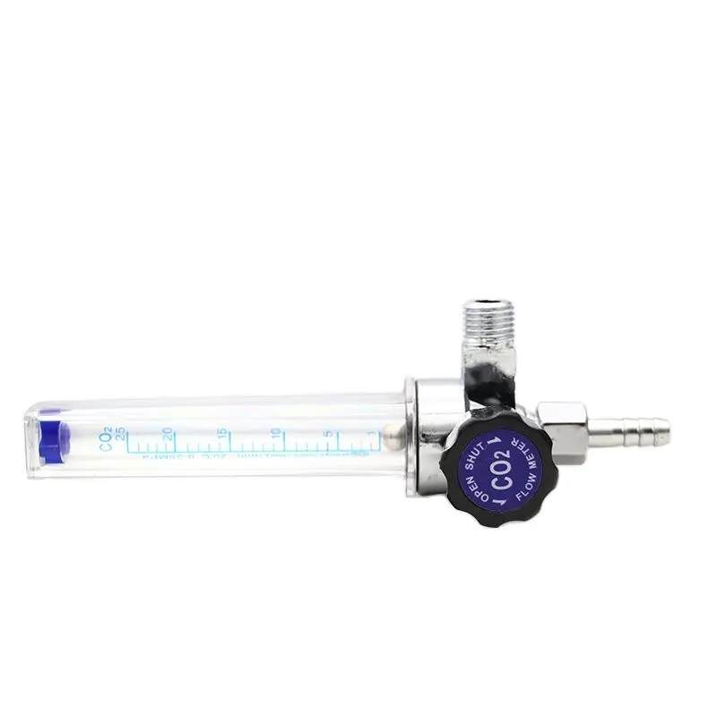 Argon CO2 Flowmeter MIG Welding CO2 Argon Regulator Flow Meter Mig Tig 1-25L/min, M14*1.5 Inlet Connection Welding Regulator