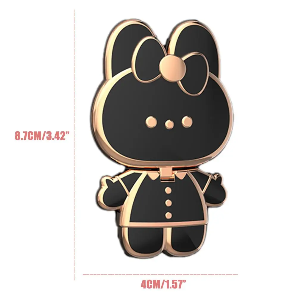 3D Cute Bunny Phone Stand Hidden Foldable Creative Finger Holder 3D Mirror Phone Holder Stand For Cell Phone Accessories