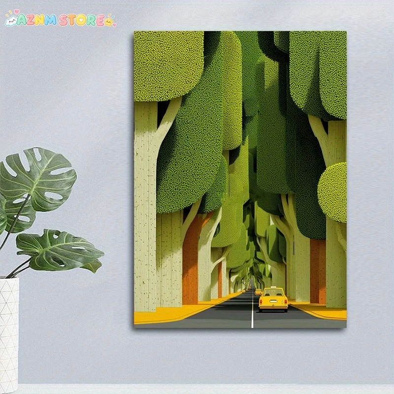 2027,2D Flat, 2D Flat, Imaginative Forest-Themed Wall Art for Decorating Rooms, Bedrooms, Or Study Areas. This Canvas Print S