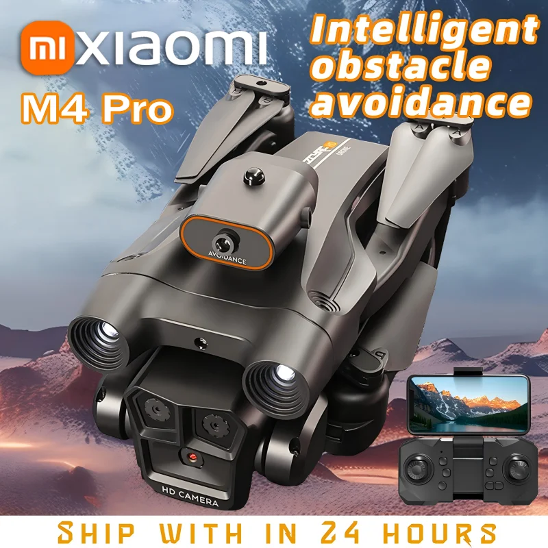 Xiaomi M4 pro Drone 4K Aerial Professinal With Wide Angle Triple HD Camera Foldable RC Helicopter WIFI FPV Height Hold Toy Drone