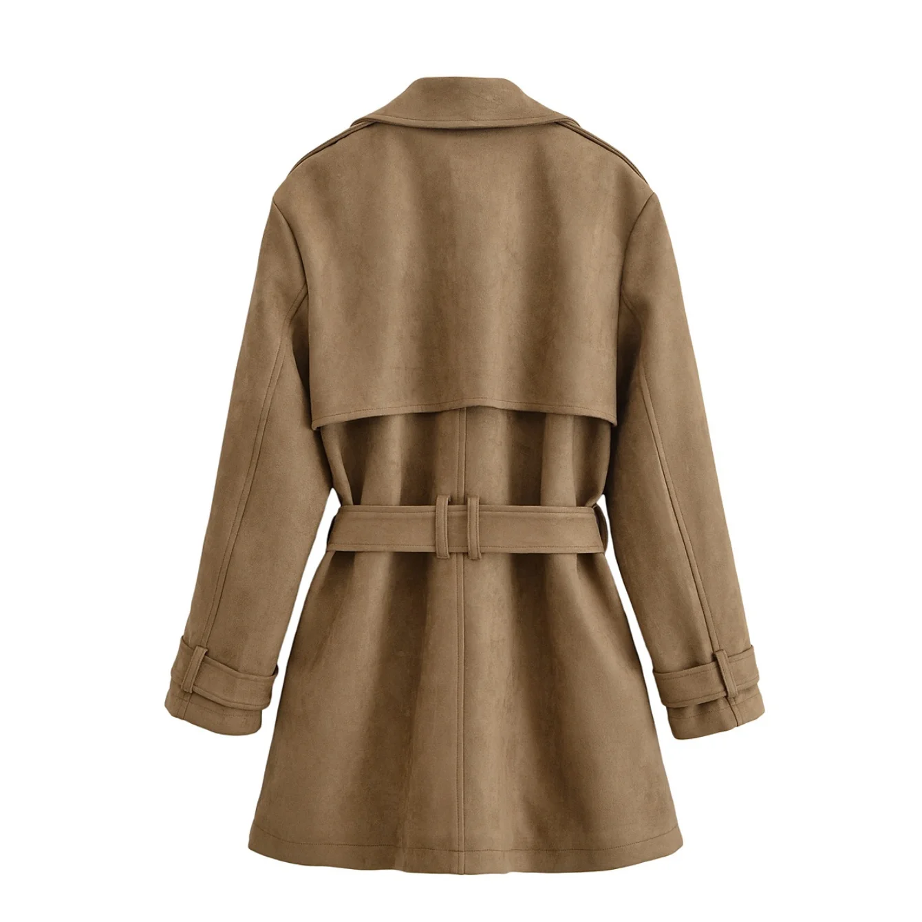 Otoño Invierno chaquetas cortavientos para mujer gabardina con cinturón de doble botonadura de manga larga ropa de calle de moda chaqueta básica prendas de vestir exteriores