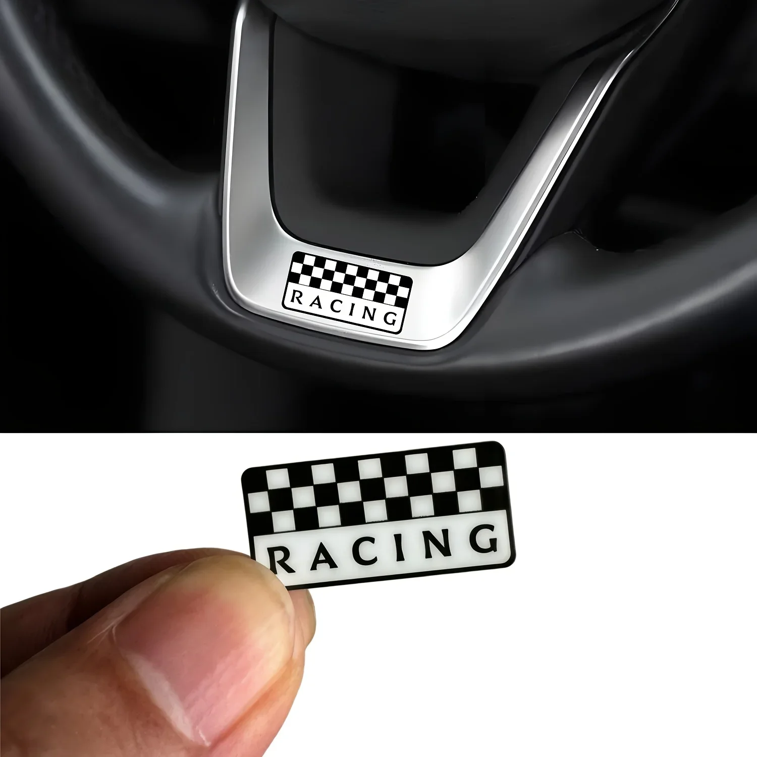 4PCS Racing Checkered Flag Waterproof Vinyl Sticker Decal Badge All Models Car Window Air Vent Door Handle JDM Racing Decor