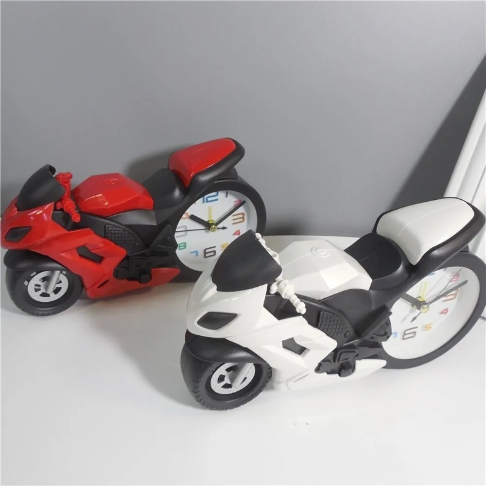 Retro Motorcycle Alarm Clock Motorcycle-themed Drop-proof Desktop Alarm Clock Wear-resistant Plastic Bedhead Alarm Clock