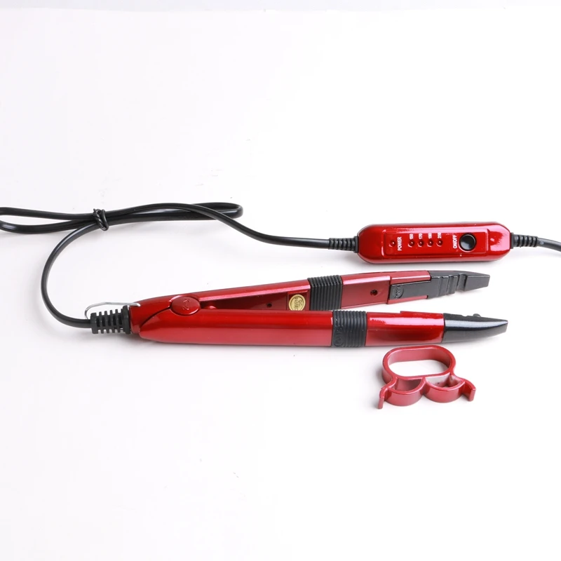 1 Salome Red Color Tem Control Iron Heat Keratin Pre Bonded Hair Extensions Tools Mini Iron Fusion Connector