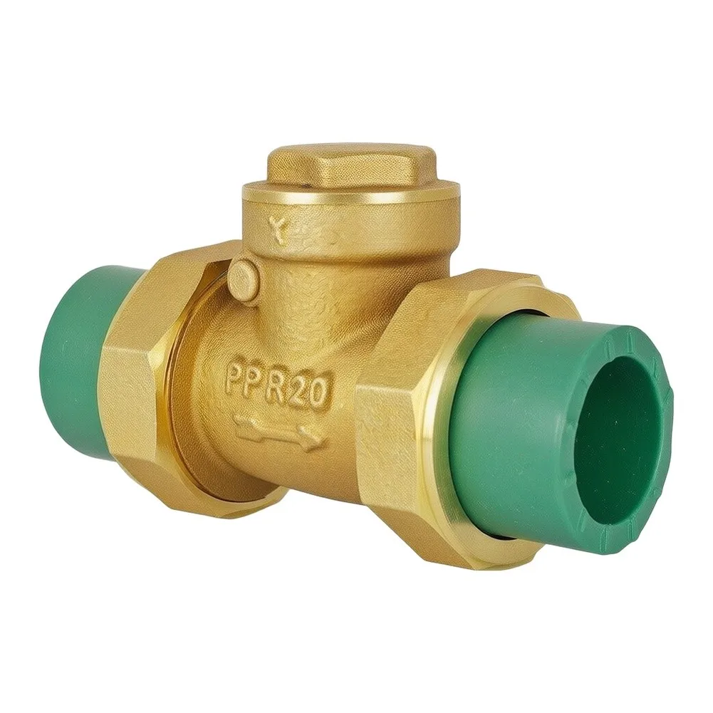 Brass PPR Double Union Check Valve 20mm 25mm High Pressure Rated Backflow Stop Valve for Domestic Industrial For Water Use