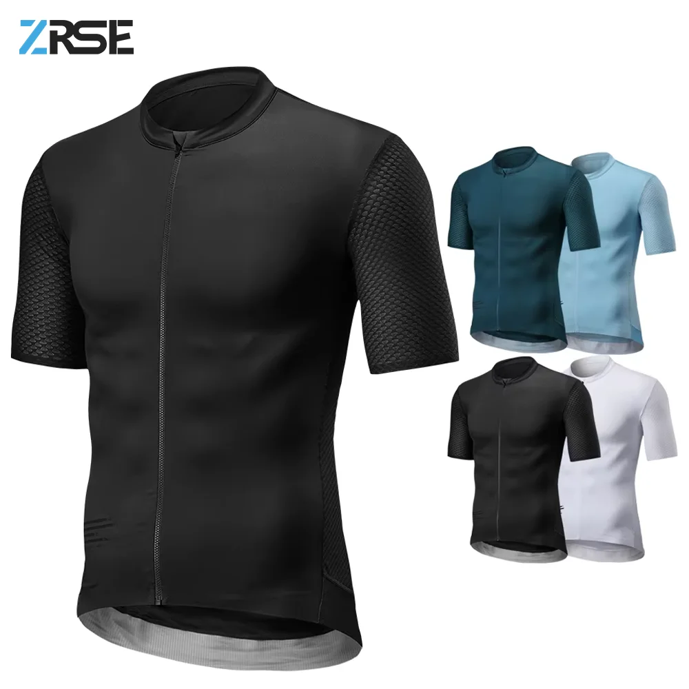 

ZRSE NEW Men Cycling Jersey MTB Cool Maillot Moisture Wicking Quick Dry Pro Team Short Sleeve Slim Bicycle Clothing YKK Zipper
