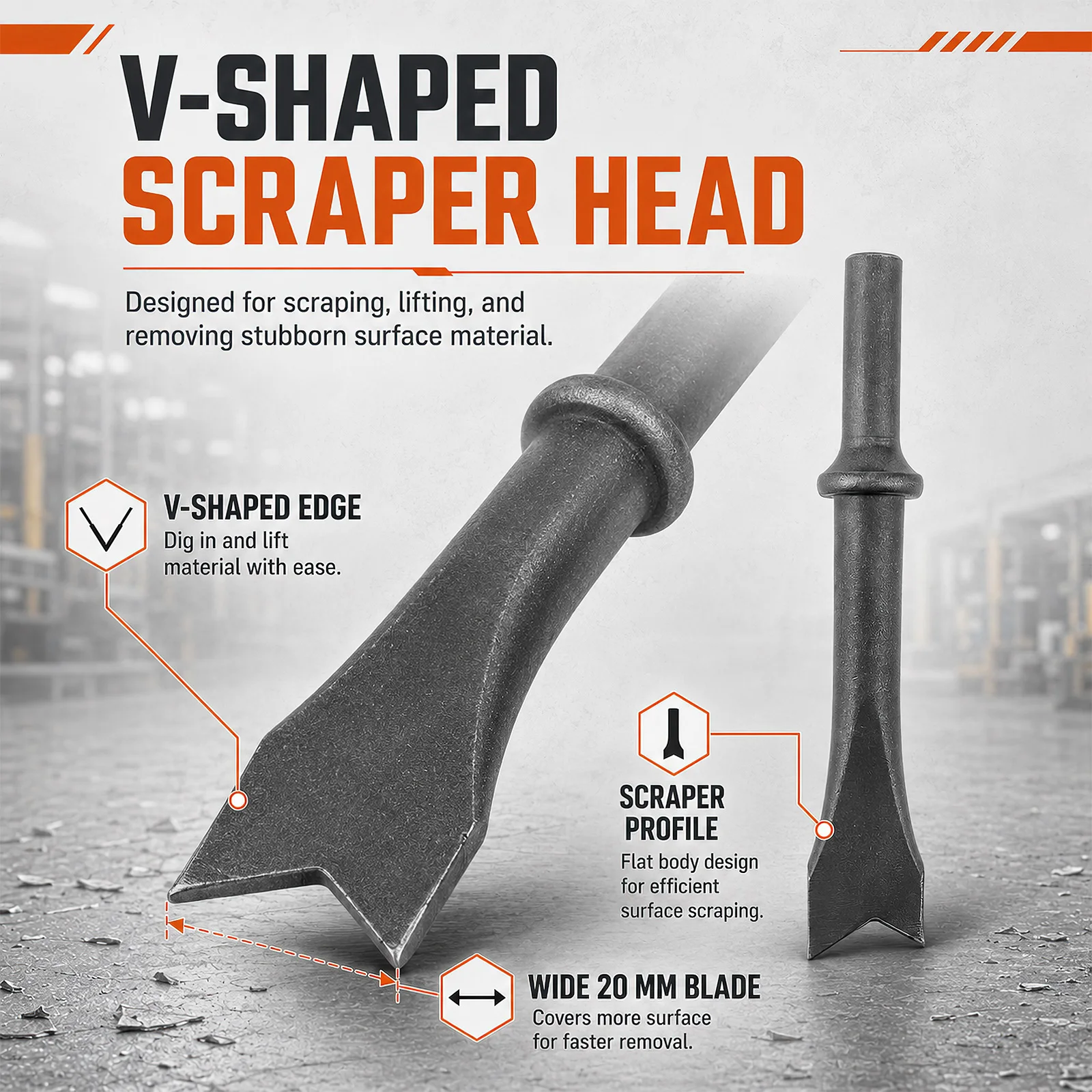 120mm Chisel Masonry Tools Chromium Molybdenum Steel V Shaped Chisel for Masonry Concrete Air Chipping Hammer Drill Bit