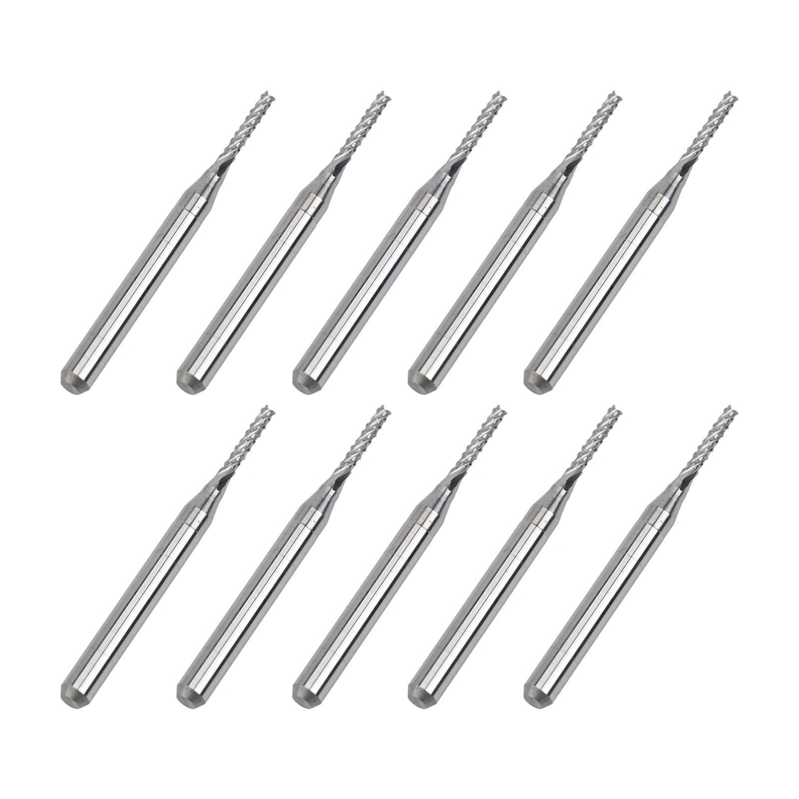 High Performance Carbide End Mill Engraving Router Bits 10pcs Set 1 5mm Diameter for CNC For PCB Machines 18 Shank Length