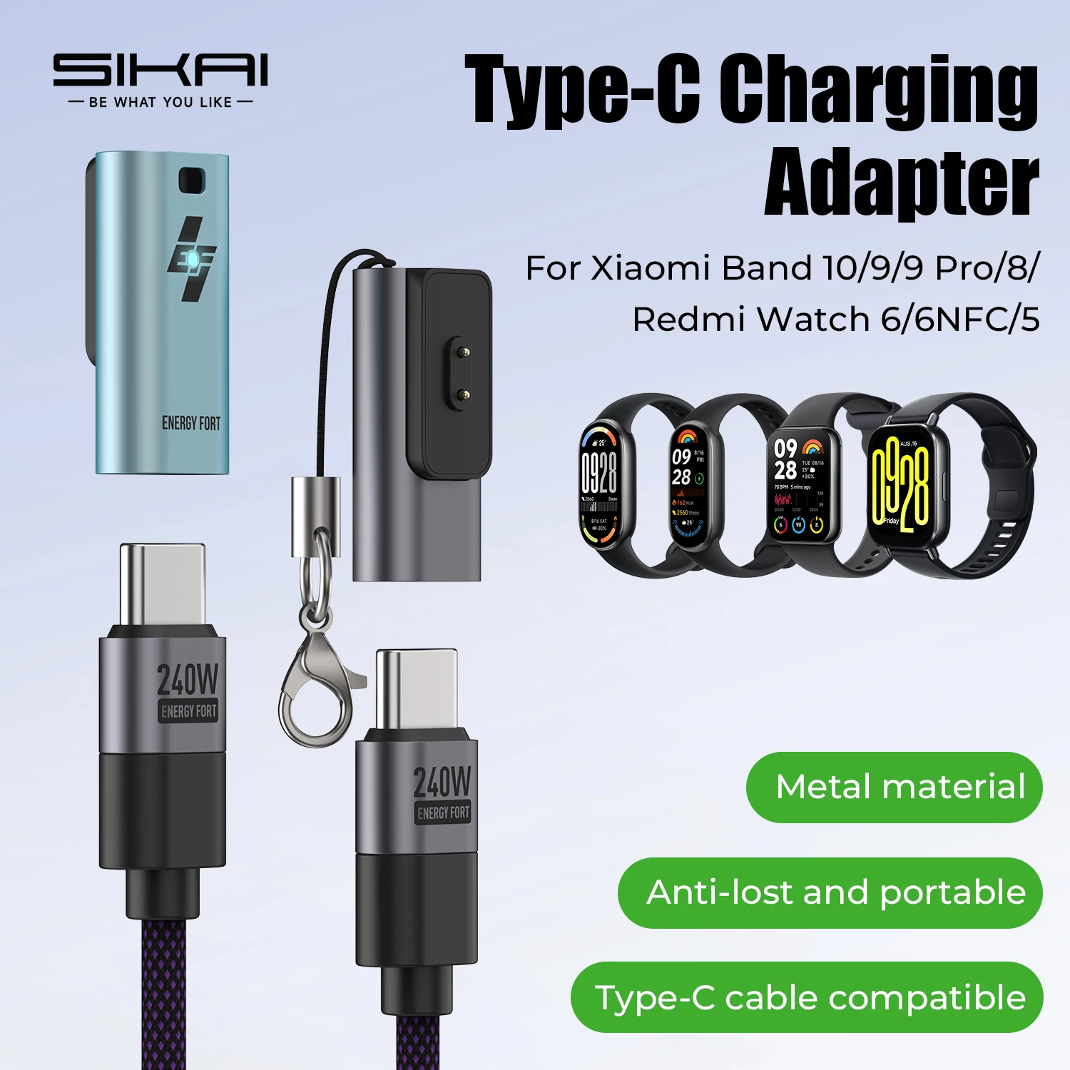 �y�Z�[�����zXiaomi Xiaomi Band 10/9/8�ARedmi Watch 6 NFC/6/5�pUSB-C�[�d�R�l�N�^ �^�C�vC�}���[�d�P�[�u���t���r���v�[�d��A�_�v�^�[