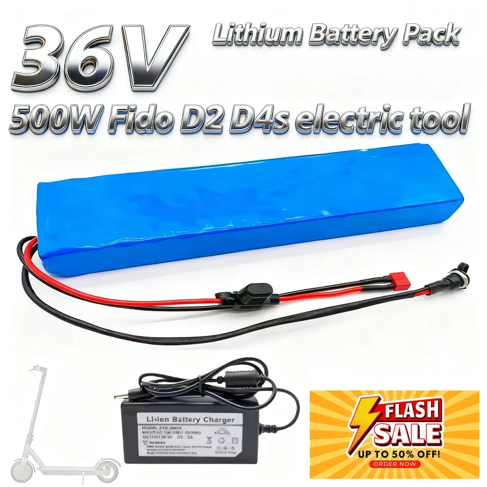 

10S3 36V 10Ah 18650 replacement lithium battery suitable for 500W Fiido D2 D4s electric tool battery, with BMS