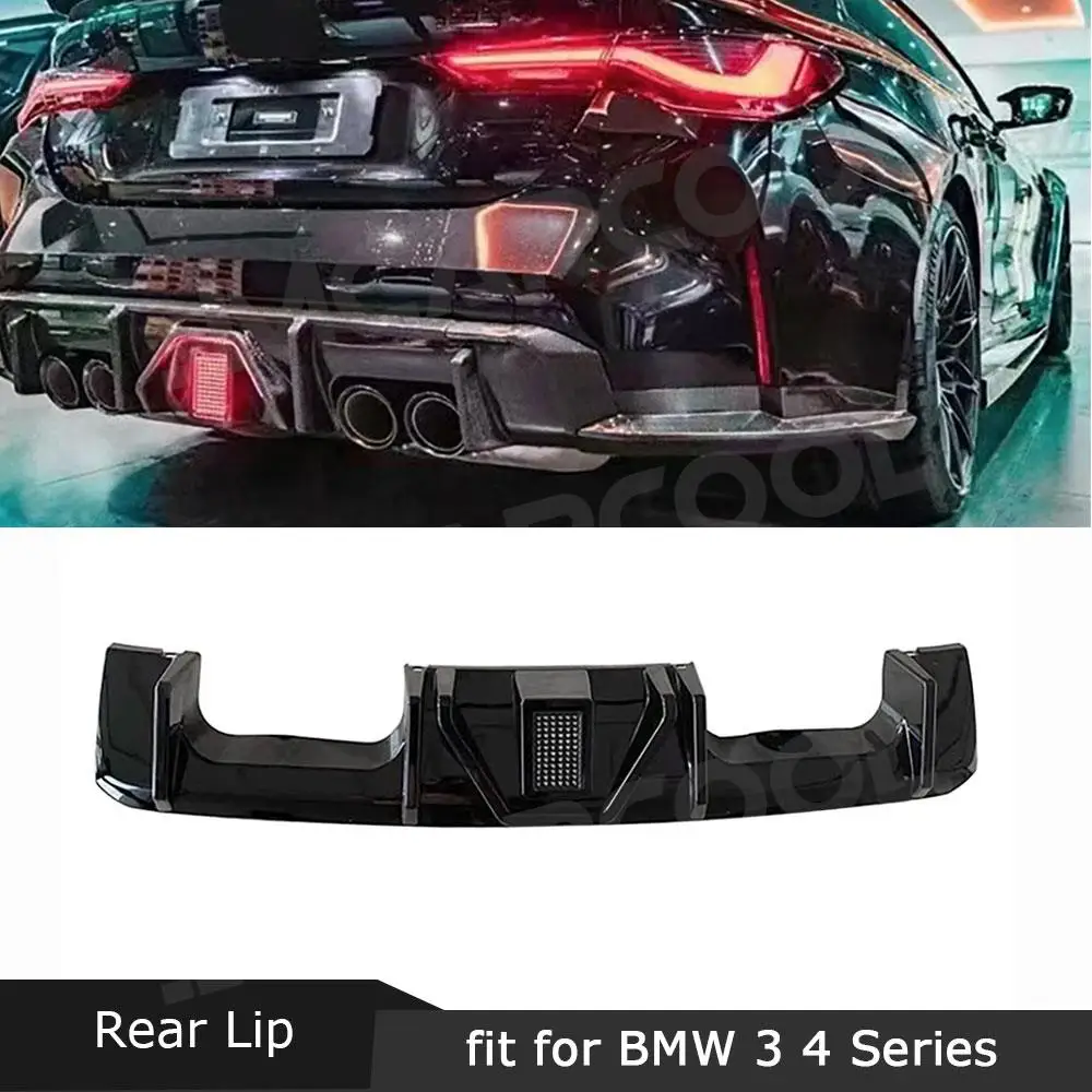 

Carbon Fiber Rear Diffuser Bumper Lip Spoiler With LED Bodykits for BMW 3 4 Series G80 M3 G82 G83 M4 2021+ ABS Car Accessories